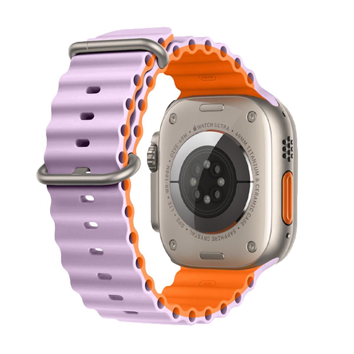 E2M APPLE WATCH 42-44-45-46-49MM KRD-28 OCEAN ÇİFT RENKLİ LİLA KORDON
