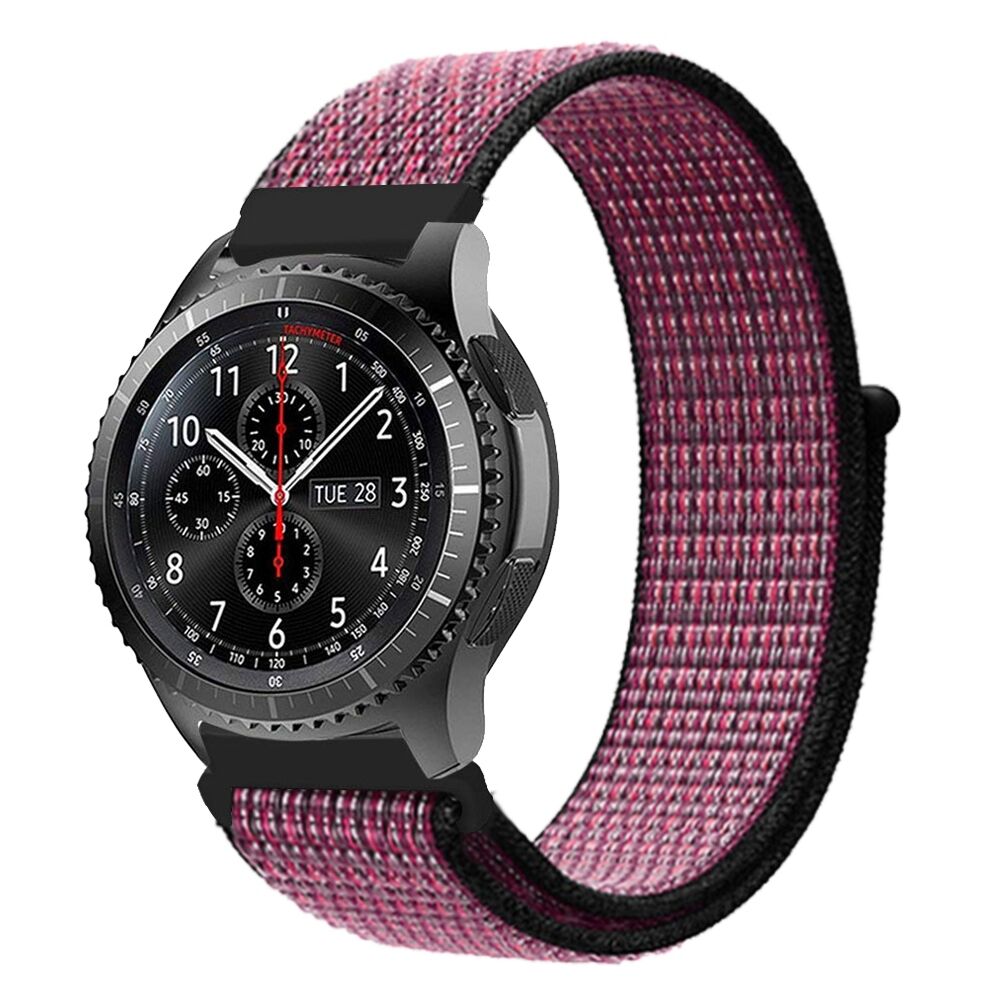 E2M Huawei Watch 22mm KRD-03 Hasır Bordo Kordon
