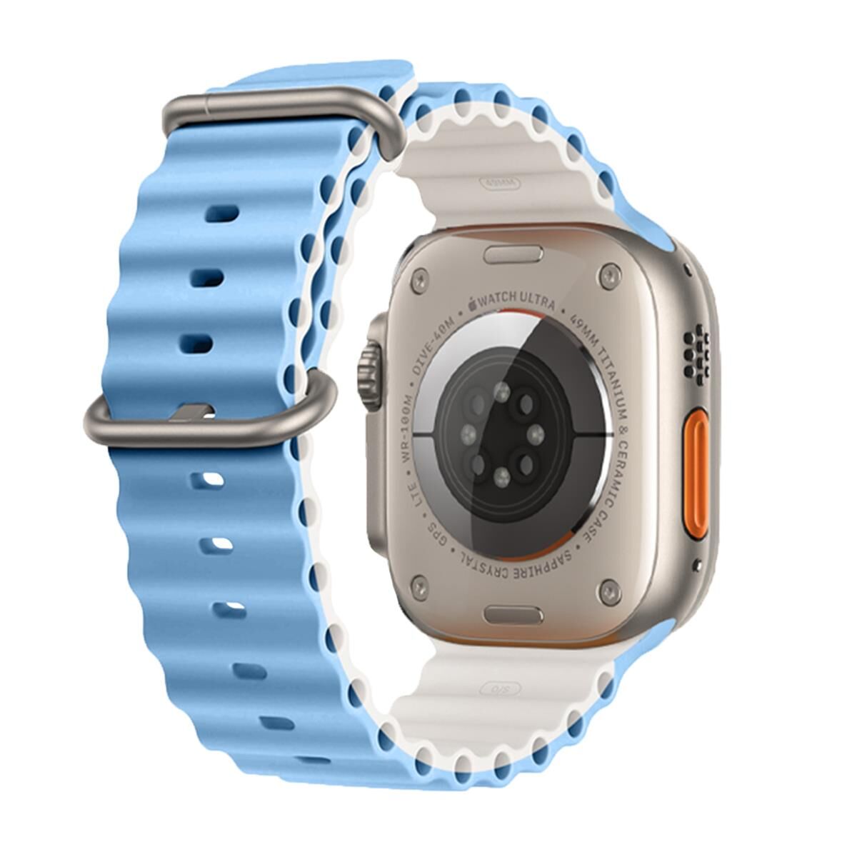 E2M APPLE WATCH 38-40-41MM KRD-28 OCEAN ÇİFT RENKLİ AÇIK MAVİ KORDON