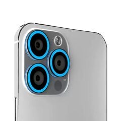 Binano Iphone 13 Pro/13 Pro Max Fosforlu Mavi Kamera Koruyucu