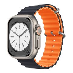 E2M APPLE WATCH 38-40-41MM KRD-28 OCEAN ÇİFT RENKLİ KOYU MAVİ KORDON