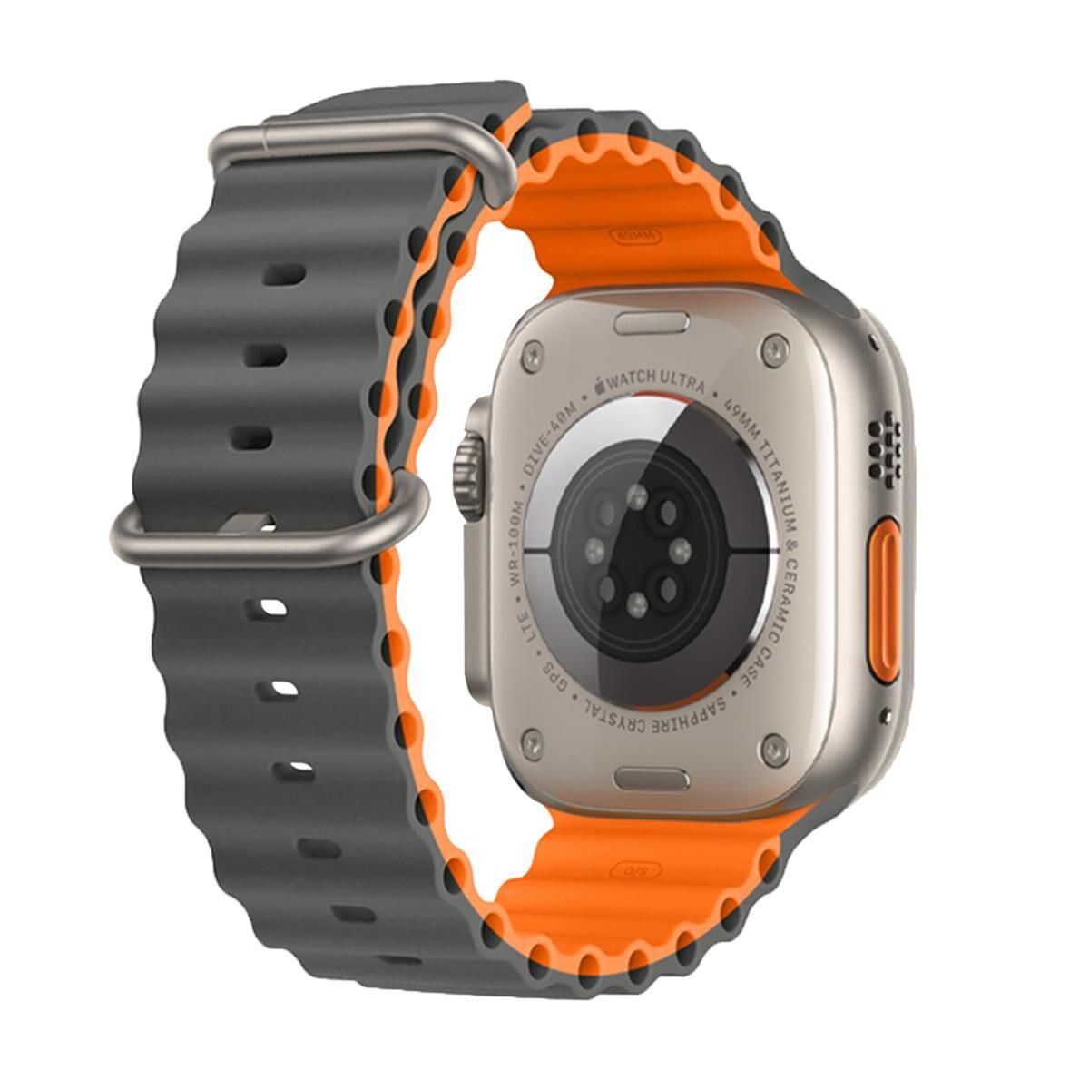 E2M APPLE WATCH 38-40-41MM KRD-28 OCEAN ÇİFT RENKLİ GRİ KORDON