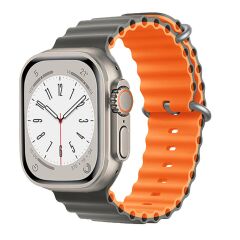 E2M APPLE WATCH 38-40-41MM KRD-28 OCEAN ÇİFT RENKLİ GRİ KORDON