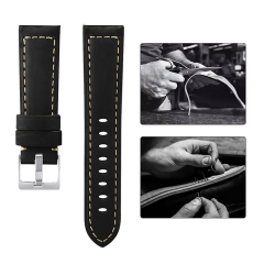 E2M Samsung Watch 22mm KRD-21 Süet Siyah Kordon