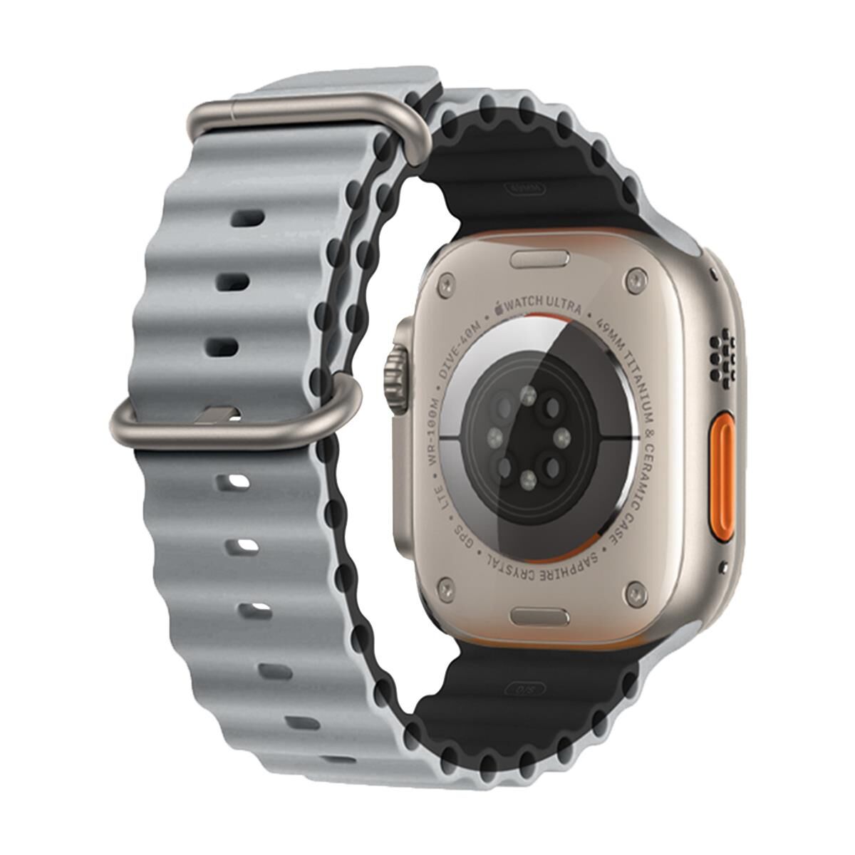 E2M APPLE WATCH 42-44-45-46-49MM KRD-28 OCEAN ÇİFT RENKLİ ANTRASİT KORDON