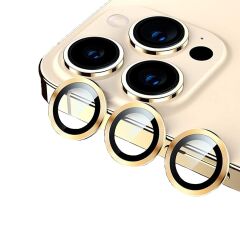 BİNANO METAL RİNG IPHONE 14 PRO/14 PRO MAX GOLD KAMERA KORUYUCU
