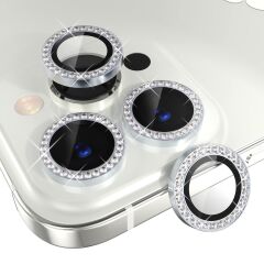 Binano Iphone 11 Pro/11 Pro Max/12 Pro Taşlı Silver Kamera Koruyucu