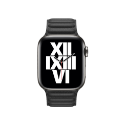 E2M Apple Watch 38-40-41mm KRD-14 Deri Siyah Kordon