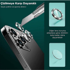 Binano Iphone 13/13 Mini Taşlı Pembe Kamera Koruyucu