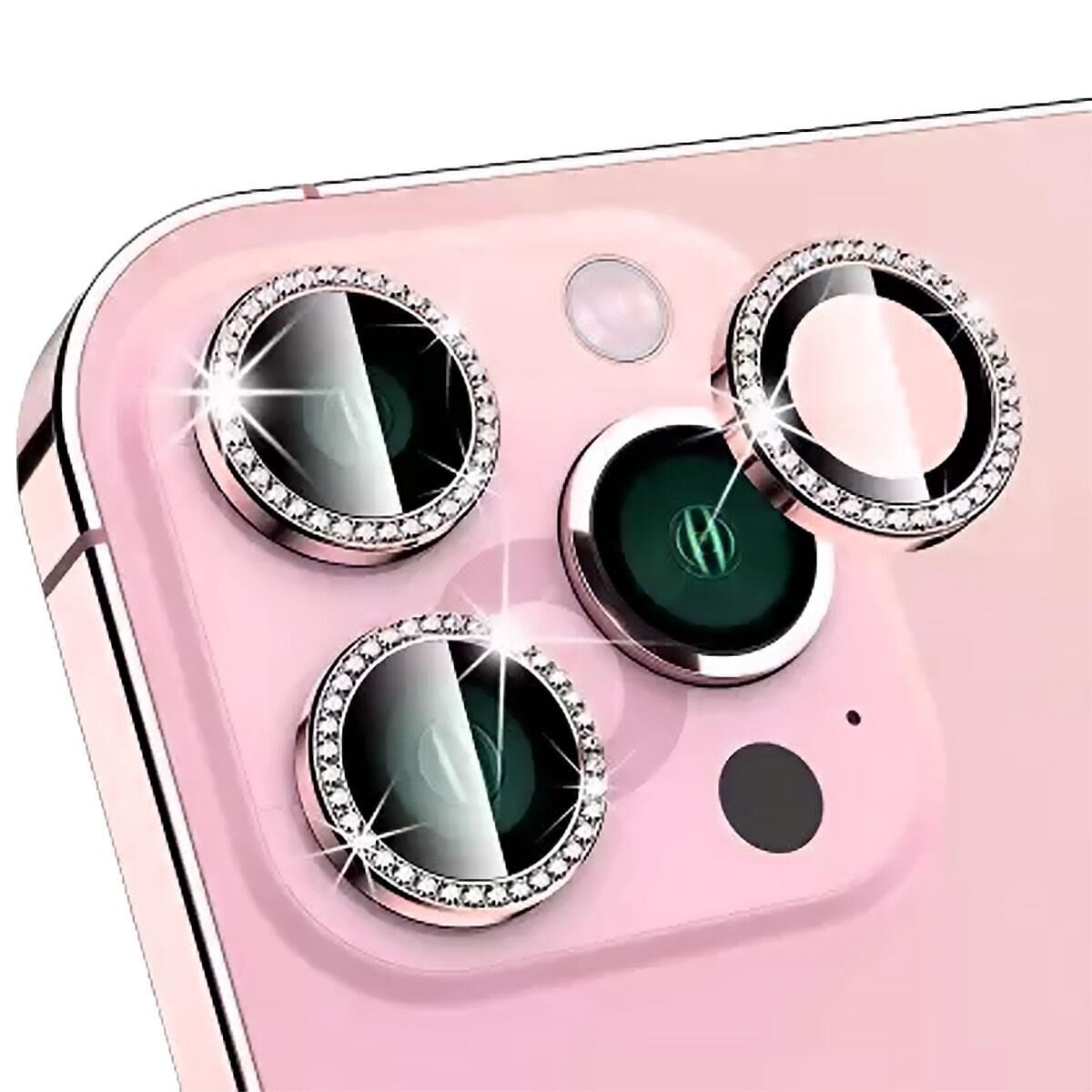 BİNANO IPHONE 14 PRO/14 PRO MAX TAŞLI PEMBE KAMERA