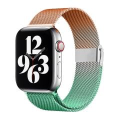 E2M APPLE WATCH 42-44-45-46-49MM KRD-31 METAL ÇİFT RENKLİ TURUNCU KORDON