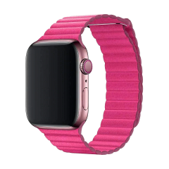 E2M APPLE WATCH 42-44-45-46-49MM KRD-06 DERİ BÜKME PEMBE KORDON
