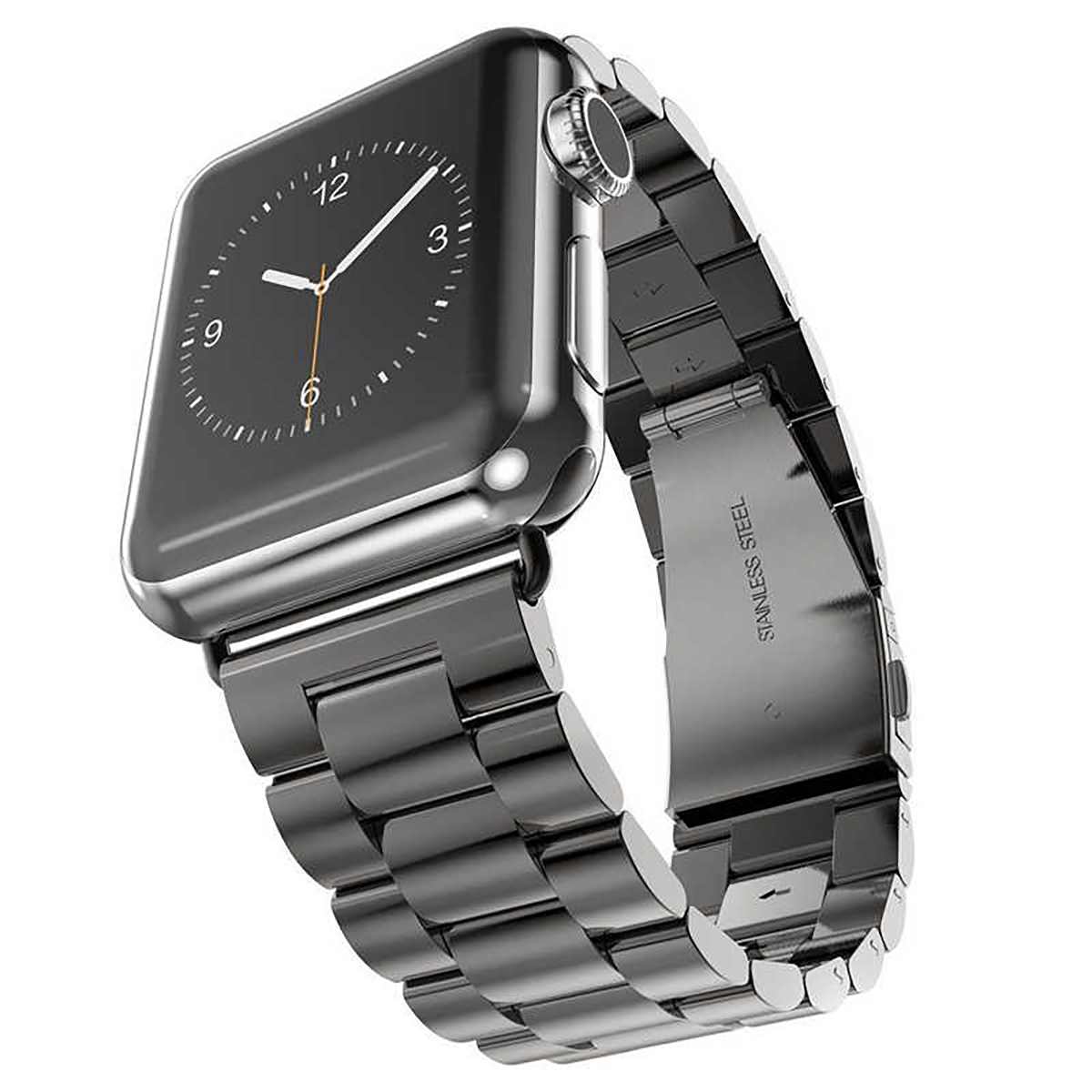 E2M APPLE WATCH 42-44MM KRD-05 KLASIK METAL SIYAH KORDON