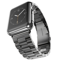E2M APPLE WATCH 42-44MM KRD-05 KLASIK METAL SIYAH KORDON