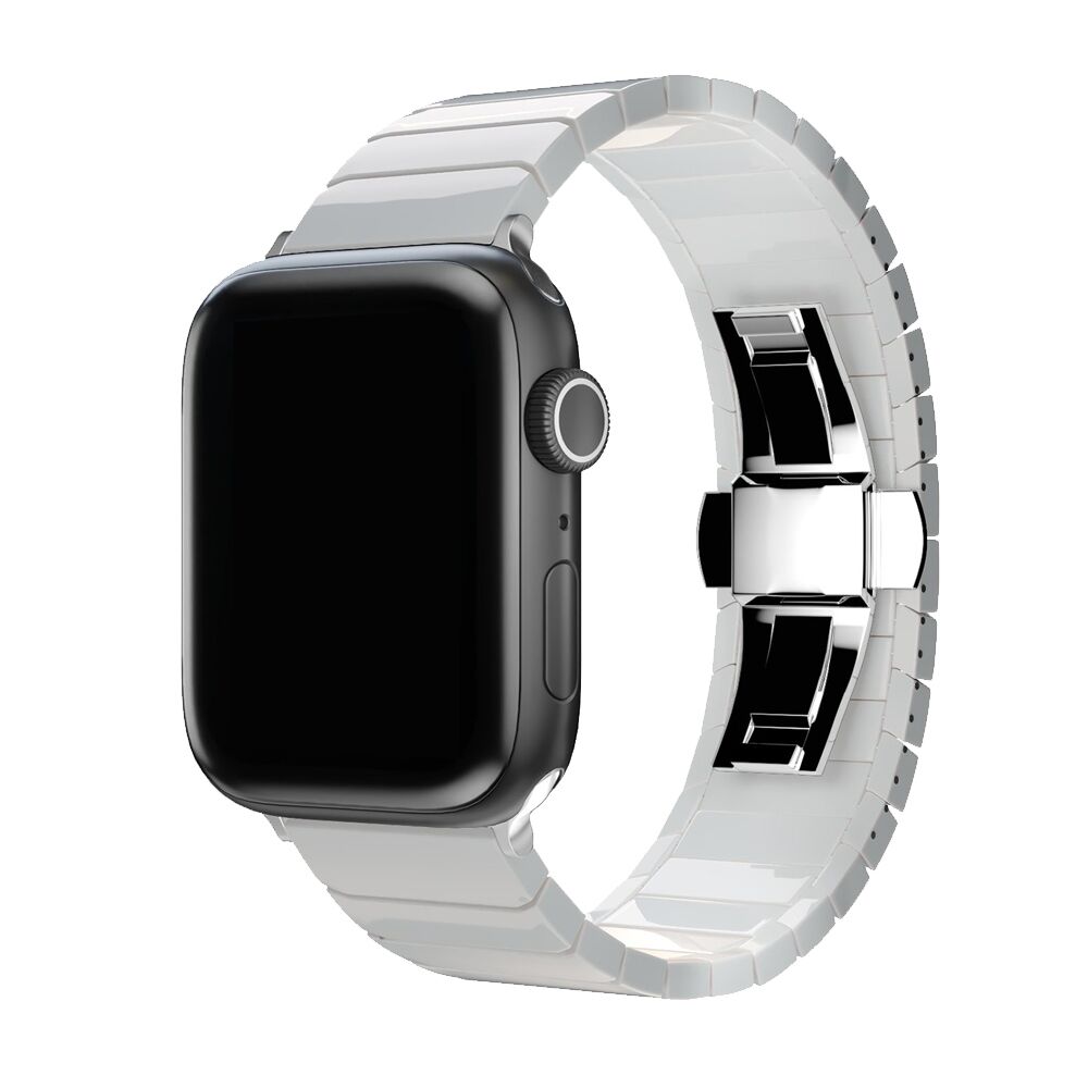 E2M Apple Watch 42-44-45-46-49mm KRD-17 Seramik Beyaz Kordon