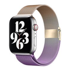 E2M APPLE WATCH 42-44-45-46-49MM KRD-31 METAL ÇİFT RENKLİ LİLA KORDON