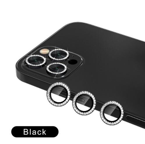Binano Iphone 11 Pro/11 Pro Max/12 Pro Taşlı Siyah Kamera Koruyucu