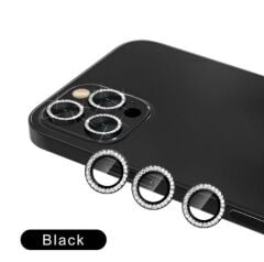 Binano Iphone 11 Pro/11 Pro Max/12 Pro Taşlı Siyah Kamera Koruyucu