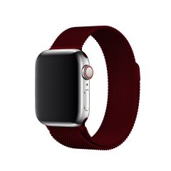 E2M Apple Watch 38-40-41mm KRD-01 Metal Hasır Mürdüm Kordon