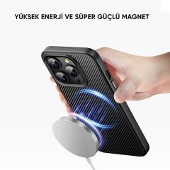 BİKAPAK MAGCARBON IPHONE 16 PRO SİYAH KAPAK