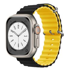 E2M APPLE WATCH 38-40-41MM KRD-28 OCEAN ÇİFT RENKLİ SARI KORDON