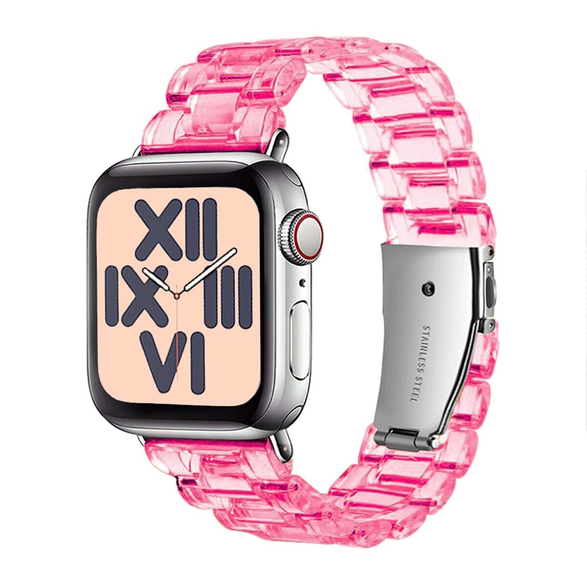 E2M Apple Watch 42-44-45-46-49mm KRD-22 Candy Şeker Pembe Kordon
