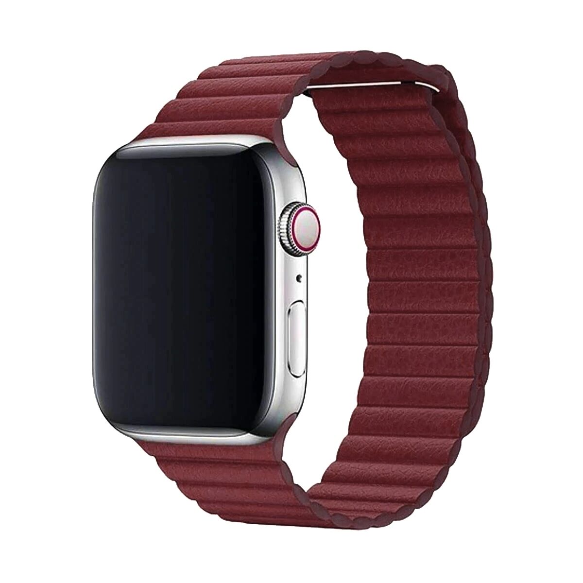 E2M APPLE WATCH 38-40-41MM KRD-06 DERI BÜKME BORDO KORDON