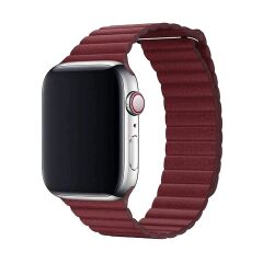 E2M APPLE WATCH 38-40-41MM KRD-06 DERI BÜKME BORDO KORDON
