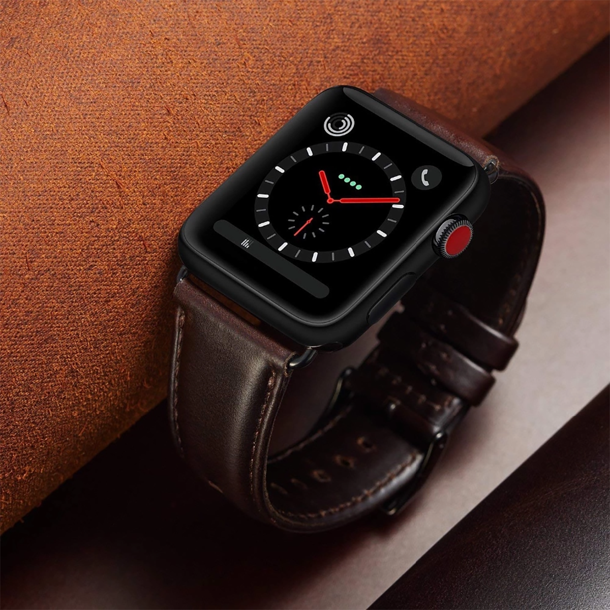 E2M APPLE WATCH 38-40MM KRD-10 DERI SIYAH KORDON