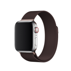 E2M Apple Watch 38-40-41mm KRD-01 Metal Hasır Kahverengi Kordon