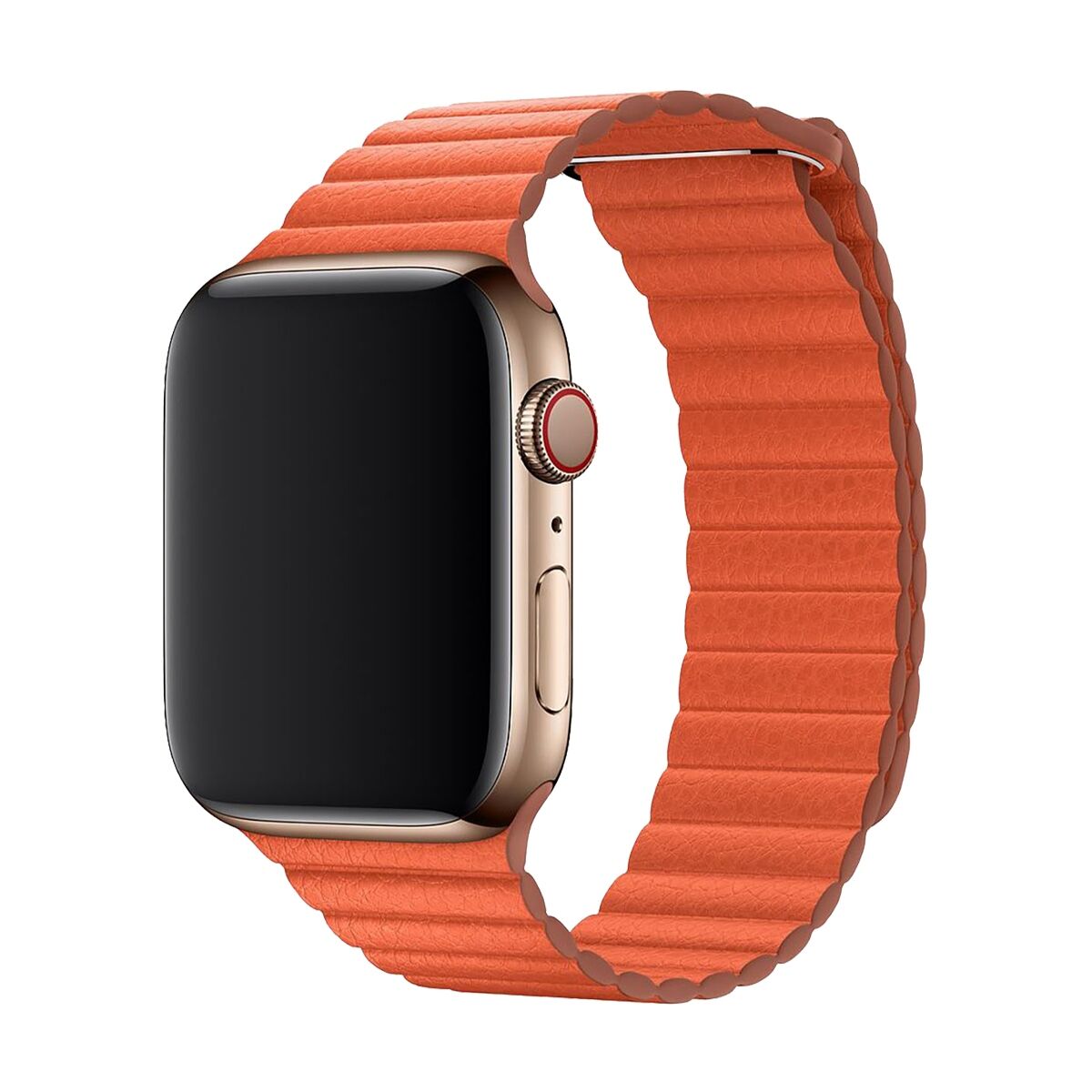 E2M APPLE WATCH 38-40-41MM KRD-06 DERI BÜKME TURUNCU KORDON