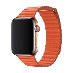 E2M APPLE WATCH 38-40-41MM KRD-06 DERI BÜKME TURUNCU KORDON