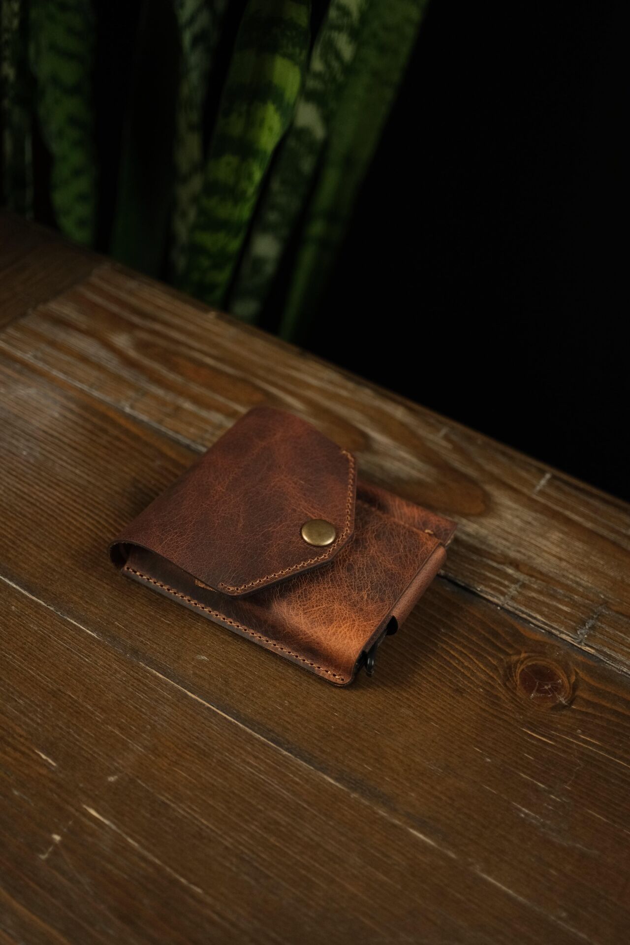 BİDERİ EPHESUS HAKİKİ DERİ ÇITÇITLI KALEMLİ CÜZDAN KAHVERENGİ