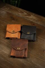 BİDERİ EPHESUS HAKİKİ DERİ ÇITÇITLI KALEMLİ CÜZDAN KAHVERENGİ