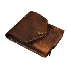 BİDERİ EPHESUS HAKİKİ DERİ ÇITÇITLI KALEMLİ CÜZDAN KAHVERENGİ