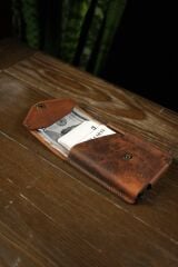 BİDERİ EPHESUS HAKİKİ DERİ ÇITÇITLI KALEMLİ CÜZDAN TABA