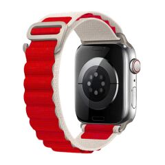 E2M APPLE WATCH 42-44-45-46-49MM KRD-26 ALPINE ÇİFT RENKLİ KIRMIZI KORDON