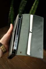 BİDERİ ASOS HAKİKİ DERİ ÇOK FONKSİYONLU CÜZDAN LACİVERT