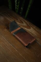 BİDERİ ASPENDOS HAKİKİ DERİ MAGSAFE MEKANİZMALI KARTLIK KAHVERENGİ