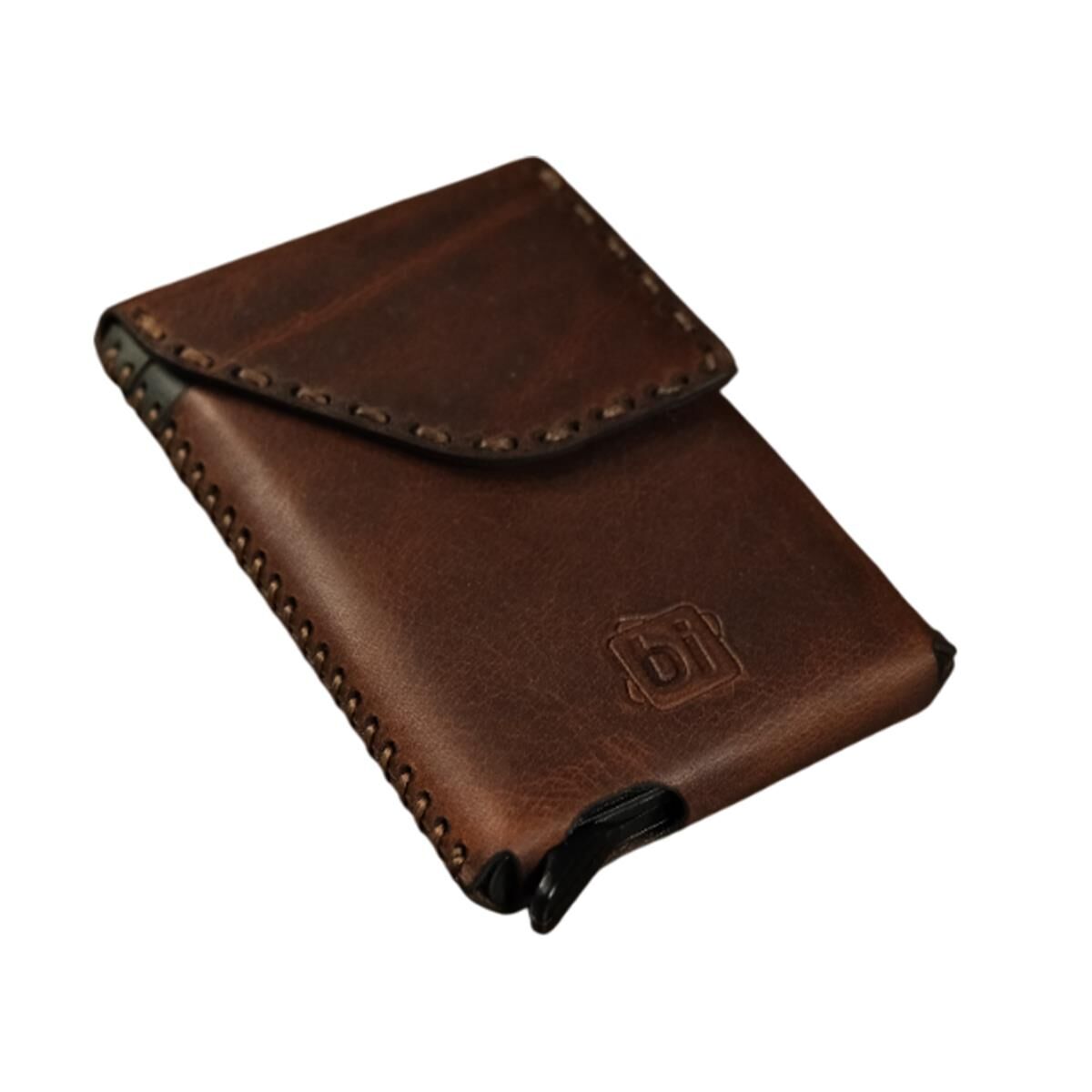 BİDERİ ASPENDOS HAKİKİ DERİ MAGSAFE MEKANİZMALI KARTLIK KAHVERENGİ