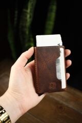 BİDERİ OLYMPOS HAKİKİ DERİ MAGSAFE MEKANİZMALI KARTLIK ANTRASİT