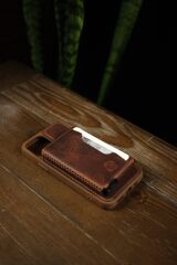 BİDERİ OLYMPOS HAKİKİ DERİ MAGSAFE MEKANİZMALI KARTLIK ANTRASİT