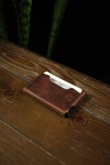 BİDERİ OLYMPOS HAKİKİ DERİ MAGSAFE MEKANİZMALI KARTLIK KAHVERENGİ