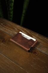 BİDERİ OLYMPOS HAKİKİ DERİ MAGSAFE MEKANİZMALI KARTLIK KAHVERENGİ