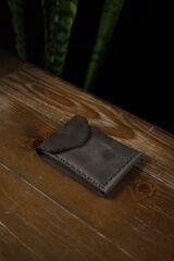 BİDERİ TROYA HAKİKİ DERİ ÇİFT KATLI CÜZDAN ANTRASİT