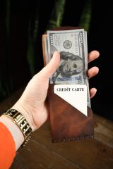 BİDERİ TROYA HAKİKİ DERİ ÇİFT KATLI CÜZDAN ANTRASİT