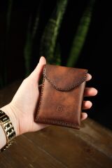 BİDERİ TROYA HAKİKİ DERİ ÇİFT KATLI CÜZDAN KAHVERENGİ