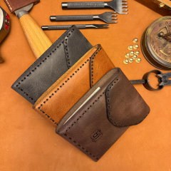 BİDERİ TROYA HAKİKİ DERİ ÇİFT KATLI CÜZDAN KAHVERENGİ