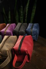 BİDERİ PERGE HAKİKİ DERİ EL ÇANTASI MOR