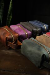 BİDERİ PERGE HAKİKİ DERİ EL ÇANTASI MOR